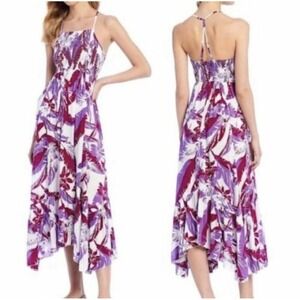 Free People Intimately Heat Wave Print Maxi Summer Dress Purple White  Size XS